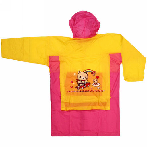 Цена за 2шт. Дождевик-плащ детский "Бамбини" с капюшоном и завязками, на кнопках 100 Мкрн 72см р-р L ДоброСад