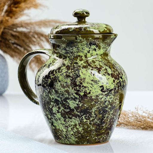 Кувшин Борисовская керамика «Малахит», 1,7 л, 22×15 см, зелёный