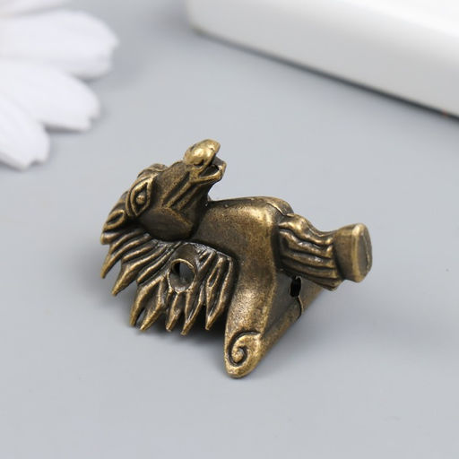 Уголок (ножка) для шкатулки металл Голова лошади бронза 2,8х3,9 см - Simaland фото 2