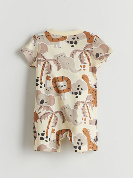 Bisiklet Yaka Bask?l? Erkek Bebek Tulum