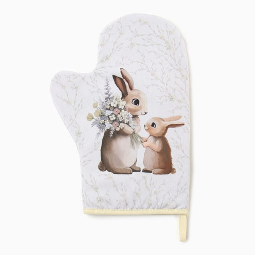 Варежка-прихватка Доляна Зайчата 20х28 см, 35% хл, 65% пэ, ватин 250 г/м2  фото 2