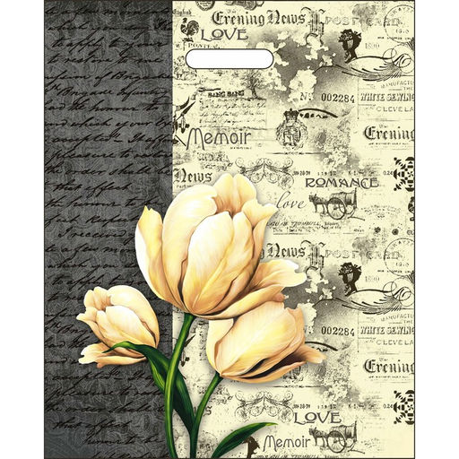 Цена за 50 шт. Пакет "Мемуары", полиэтиленовый, с вырубной ручкой, 38 х 47 см, 60 мкм