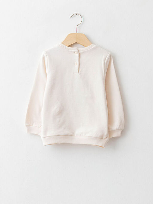 Bisiklet Yaka Uzun Kollu Bask?l? Pamuklu K?z Bebek Sweatshirt - Waikiki фото 2