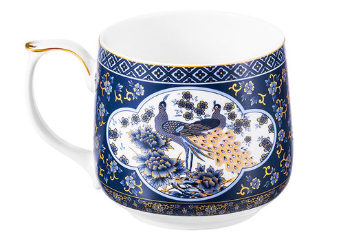 Кружка 500 мл 13,5*10*9 см Павлин синий NEW BONE CHINA - Elan gallery фото 6