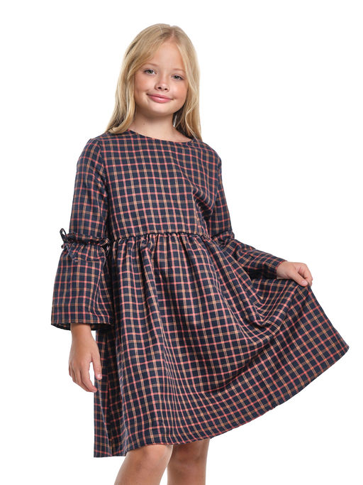 Платье для девочки нарядное UD 6837 бежевая клетка - Mini maxi фото 8