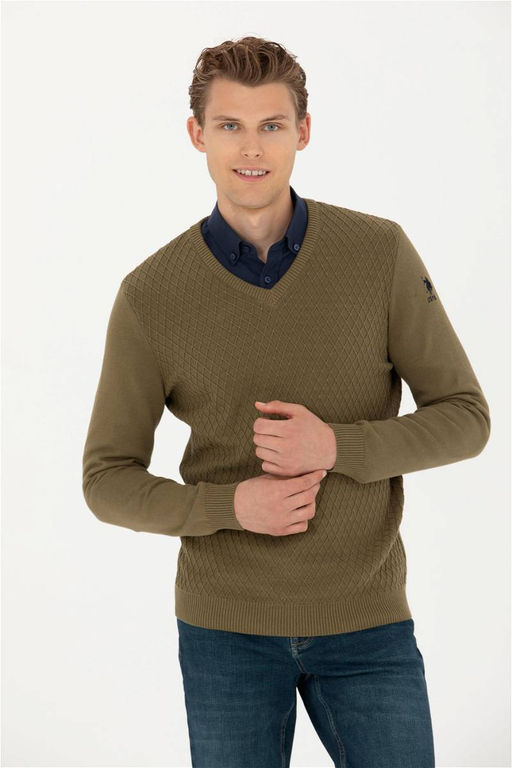 Мужской свитер цвета хаки - U.s. polo assn фото 9