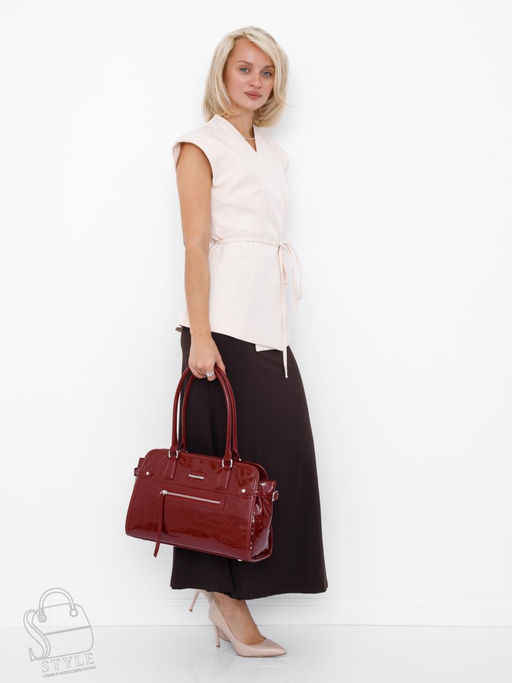 Сумка женская кожаная 8053Q wine red Polina&Eiterou  в Новосибирске