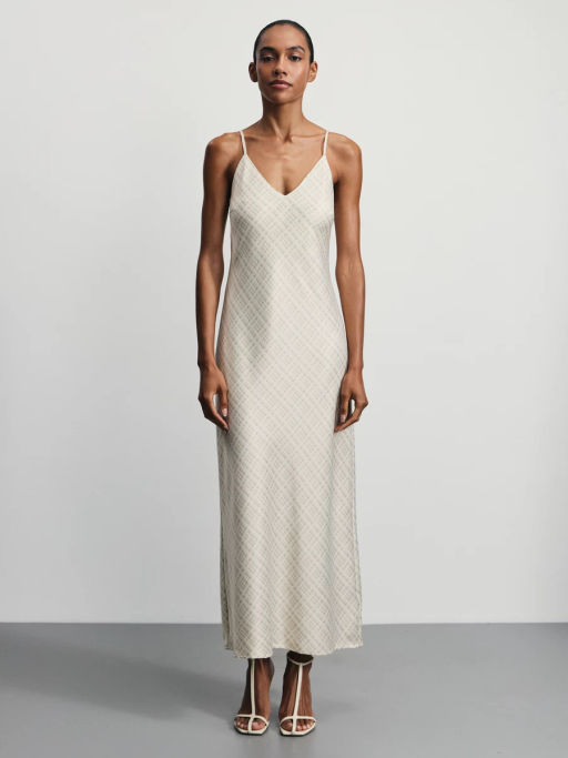 Атласное платье на бретелях / Zarina  фото 3