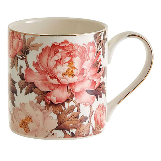 МЛ159L1 Кружка "Японский пион" (400 мл) в подарочной упаковке, белый