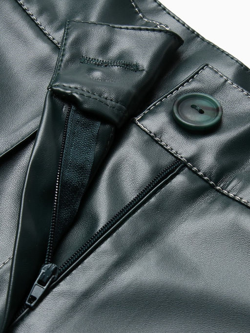 Брюки женские из экокожи MINAKU: Eco leather, зелёные, размер 44