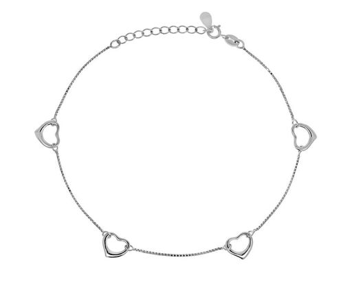 Браслет на ногу из серебра без вставки, ТФБ-62