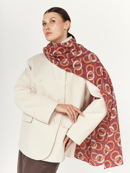 Большой, мягкий, тонкий и очень нежный двусторонний палантин с рисунком - Tantino фото 7