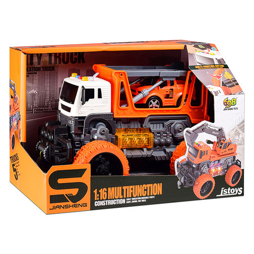 Машина "МегаСити" 1:16 (свет, звук) в коробке (цвет оранжевый)