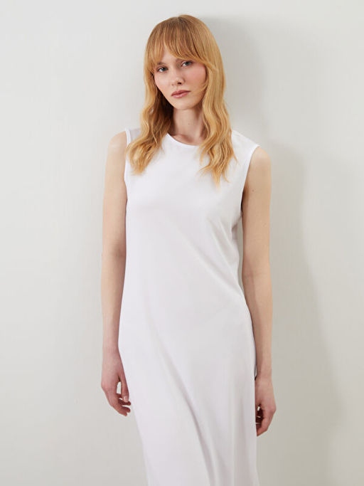 Kad?n Bisiklet Yaka D?z Elbise Astar?