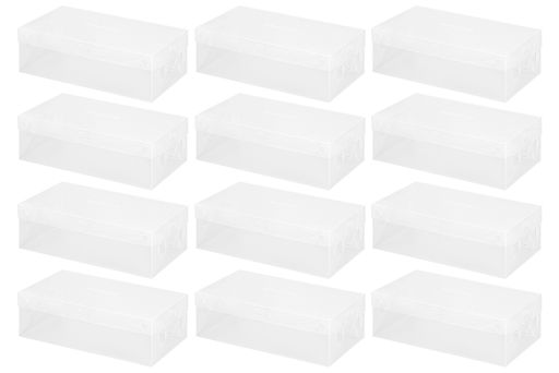Набор 12 коробок для хранения женской обуви 30*18*10 см Прозрачные складные с откидной крышкой - Elan gallery фото 4