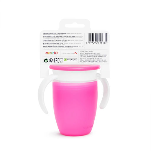 Munchkin / Поильник-непроливайка Miracle 360 с ручками и крышкой от 6 мес. 207 мл