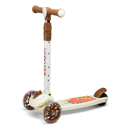 Самокат 3-х кол., коричневый, PU, в коробке