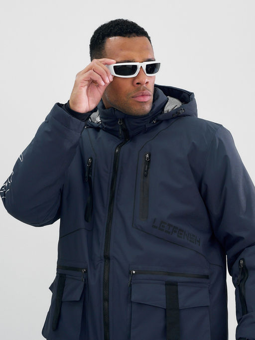 Горнолыжный костюм мужской зимний темно-серого цвета 394TC - Leifensh фото 18