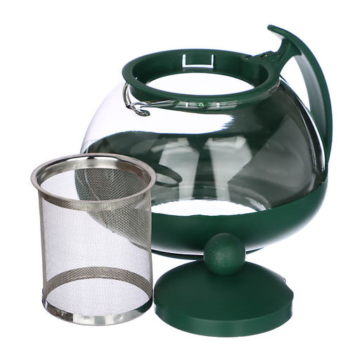 Чайник заварочный 700 мл стекло/пластик с сеточкой овальный арт. 850-704