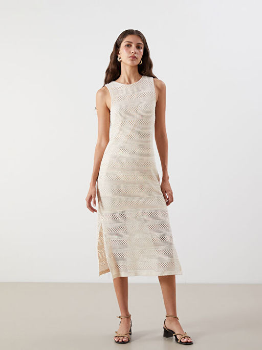 Bisiklet Yaka Kro?e Bodycon Elbise
