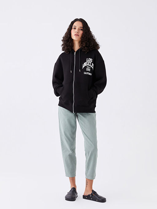 Beli Lastikli Slouchy Fit Kad?n Jean Pantolon