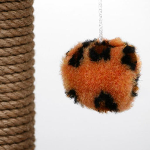 Когтеточка малая Арена с игрушкой, 40 х 40х 55 см, джут, леопард - Пижон фото 5