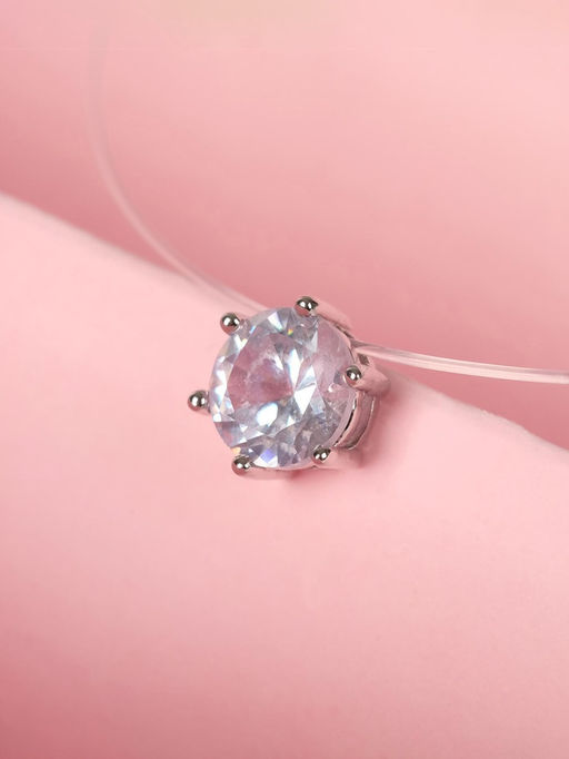 Кулон На леске, цвет белый в серебре, 30 см