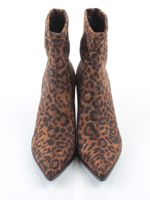 01-H26B-42PC BROWN LEOPARD Ботильоны демисезонные женские (велюр)