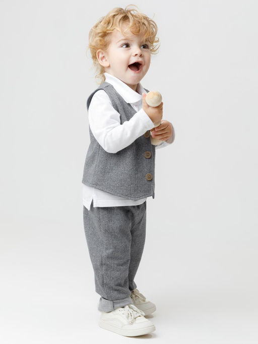 КР 302754/серый меланж 1013 Н075 к570 жилет д/мал яс