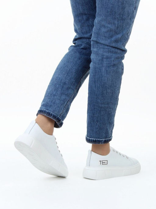 03-YD271-1 WHITE Полуботинки спортивные женские (натуральная кожа)