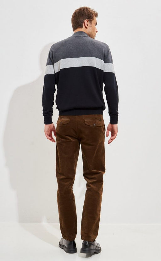 Джемпер мужской с воротом на молнии F321-15232 чёрно-серый - Fine joyce фото 9