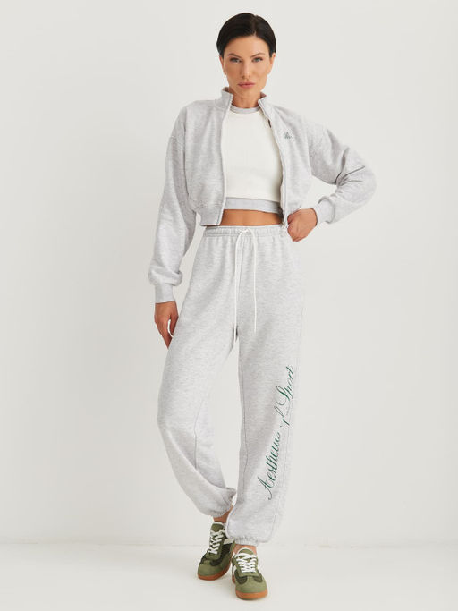 Свитшот на молнии с воротником стойкой в стиле Sporty & Rich - NEVERLATE фото 4