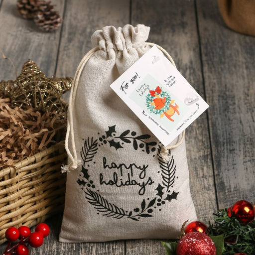 Набор в мешочке Этель Happy holidays: полотенце 40х73 см, формочки для запекания - 3 шт.  фото 2