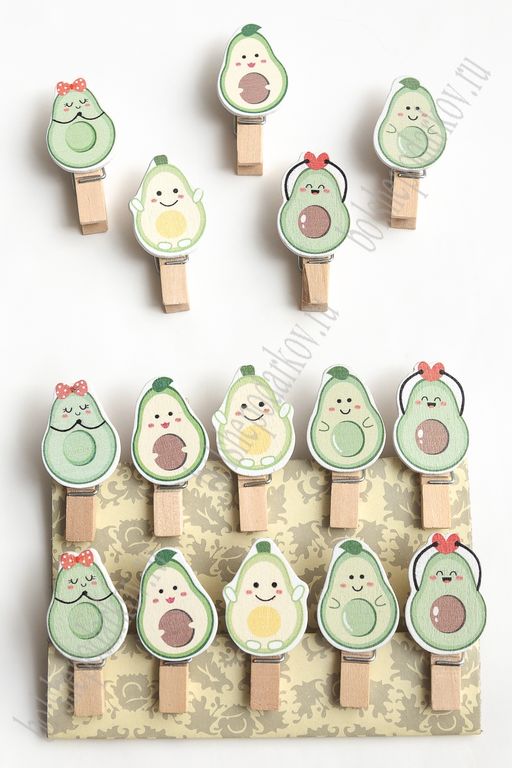 Набор декоративных прищепок "Авокадо" (10 шт) SF-6137