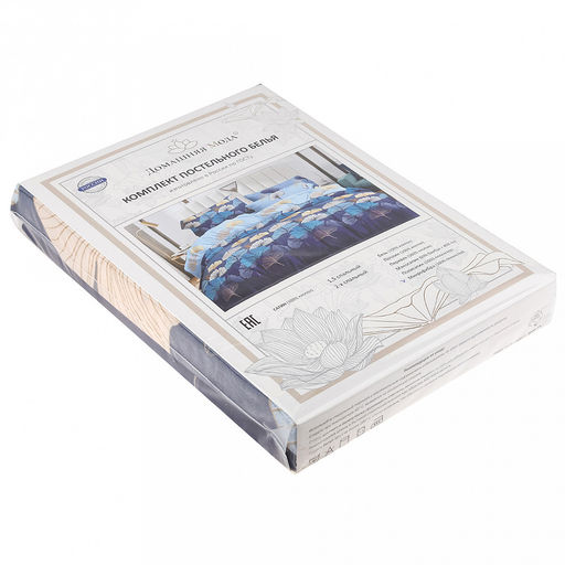 Постельное белье, комплект Евростандарт "На удачу", 4 предмета: пододеяльник 200х215см, простыня 220х240см, 2 наволочки 50х70см с клапаном-запахом, микрофибра 80г/м2, упаковка "классическая" ПВХ 34,5х41см, "Домашняя мода" (Россия)