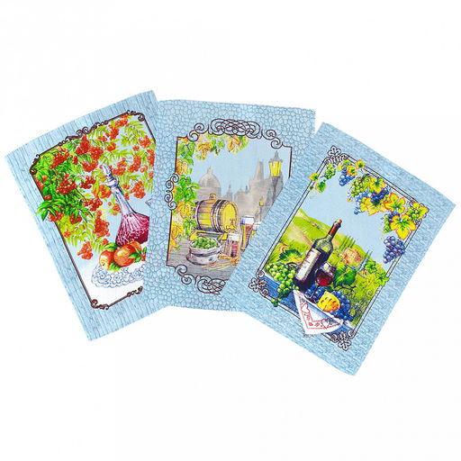 Полотенце вафельное 48х62см "Провинция", 171г/м2, хлопок 100%, комплект 3шт, "Домашняя мода" (Россия)