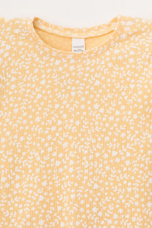 CROCKID, Пижама. Цвет: светлая мимоза, цветочный узор