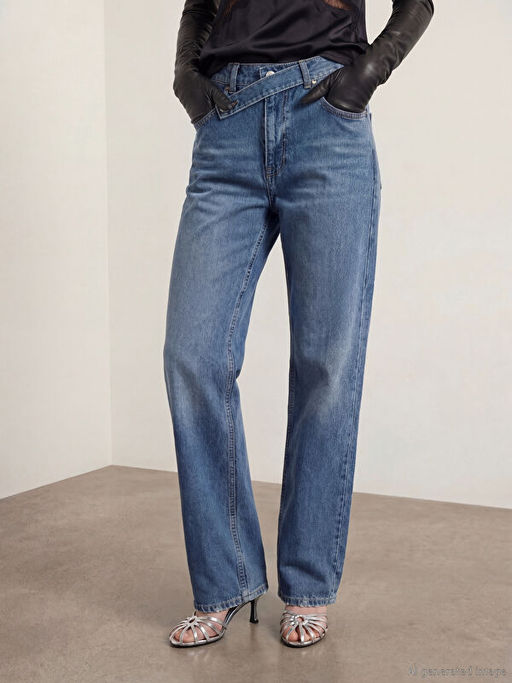 Wideleg Kad?n Jean Pantolon