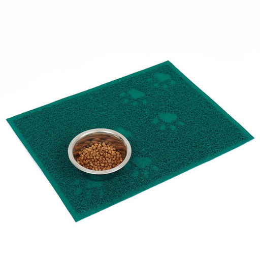 Коврик 2-в-1 под миску/туалет животных Следы, 40 х 30 см, зелёный - Пижон фото 2