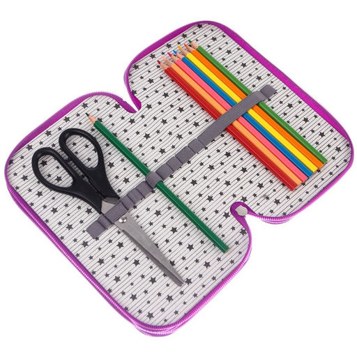 Пенал каркасный с эффектом металлик, 2 секции, 12.5×20.5×4 см, ламинированный картон, «Холодное сердце»