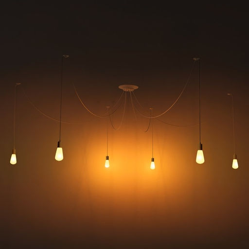 Светильник BayerLux «Скин паук», 6×40 Вт, E27, 30×30×20-150 см, белый