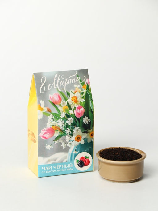Чай подарочный 8 Марта: букет цветов, вкус: лесные ягоды, 20 г - Фабрика счастья фото 2