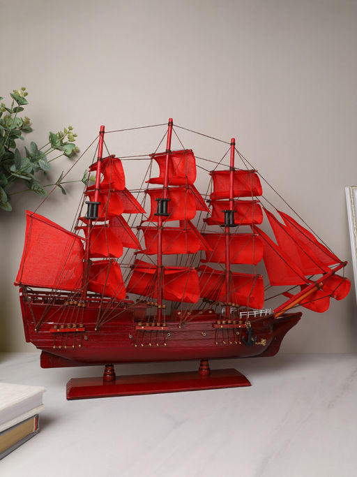 Макет парусного корабля 60х52 см / A26658-60 /уп 4/красный парус - Галеонтрейд фото 3