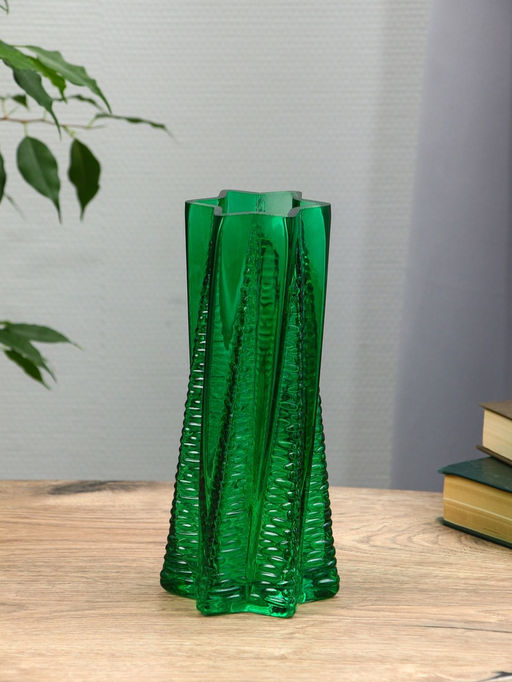 Ваза «Флоранс», 25×11×9 см, стекло, зелёная