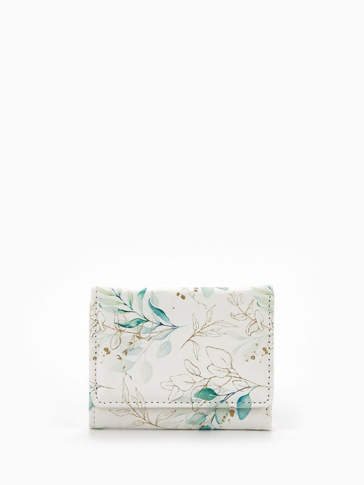 Кошелёк женский на кнопке, 10.5?2.5?8.5 см, с цветочным принтом, разноцветный