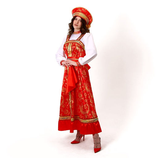 Карнавальный костюм Самоцветы: платье, кокошник, косынка в руку, р-р 50-52 - Страна карнавалия фото 2