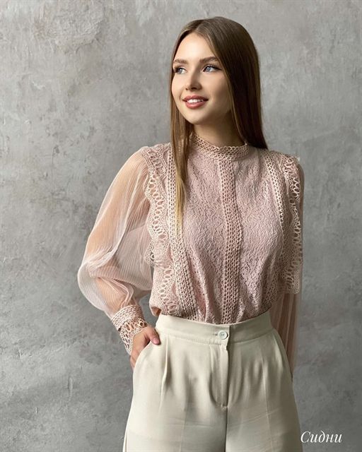 Блузка Сидни (пудровый) - Nadi bordo фото 4