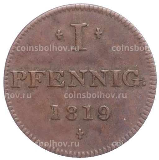 Монета 1 пфенниг 1819 года Франкфурт