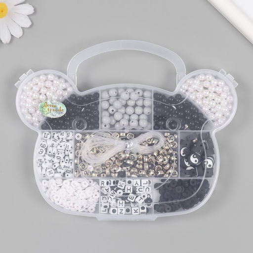 Бусины в шкатулке "Классика. Буквы" бисер 8/0 12,5х19х2 см