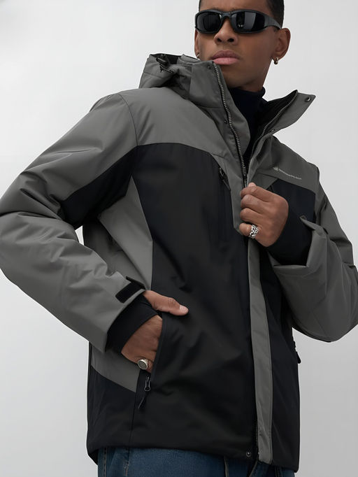 Горнолыжная куртка мужская зимняя темно-серого цвета 7612TC - Mtforce фото 7